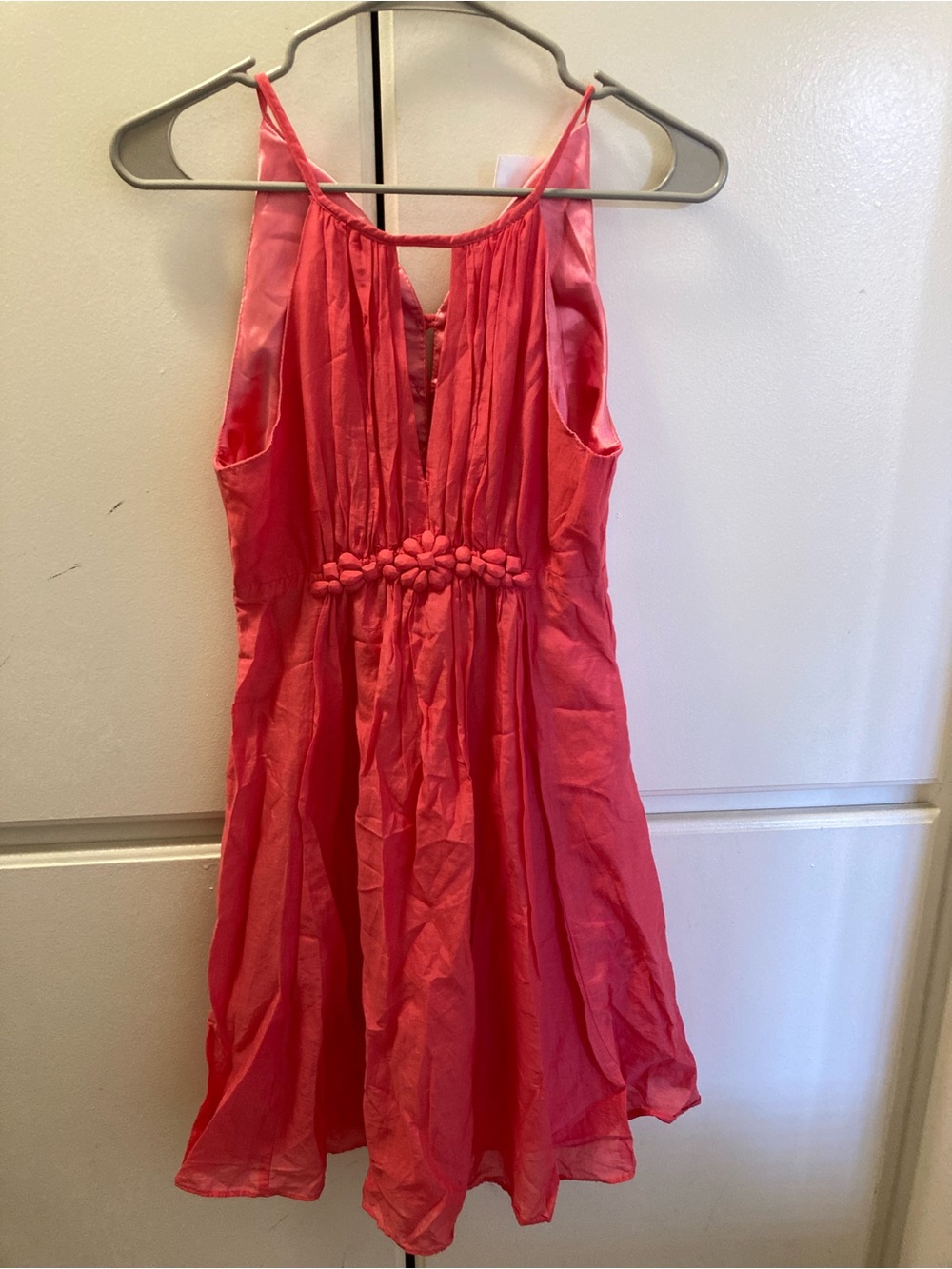 Esley Cotton&SilkSleeveless Floral-Waist Party Dress Please read thedescription